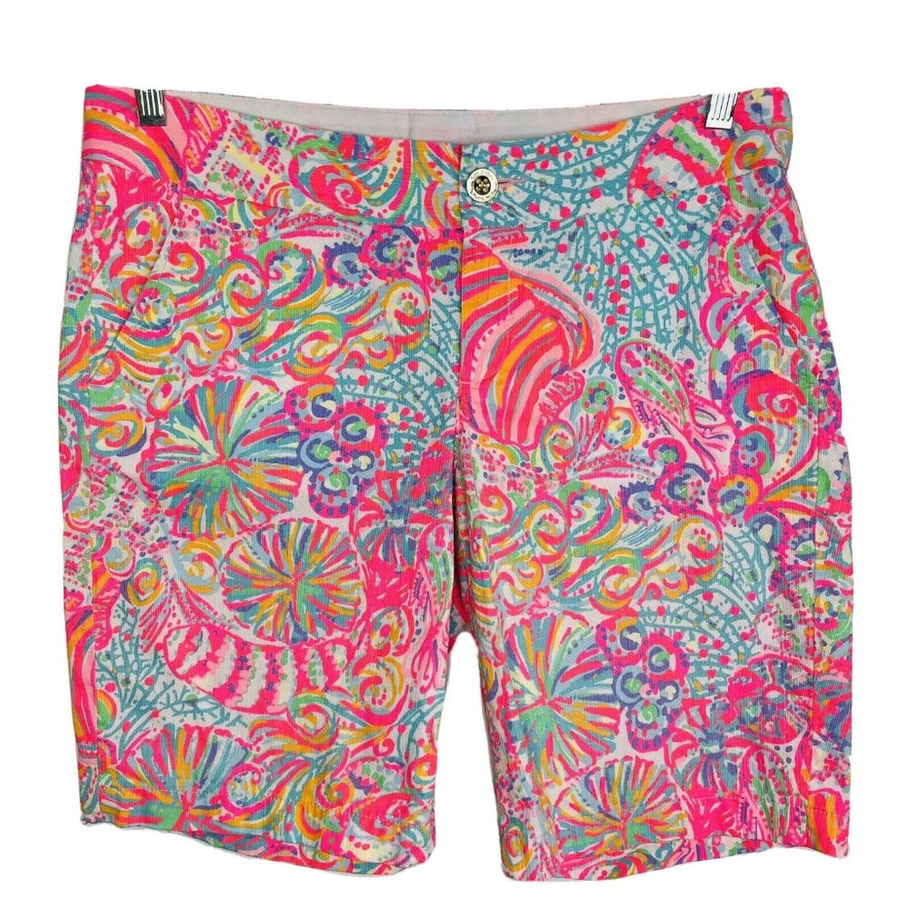 LILLY PULITZER The Chipper Short 10" Inseam Sz 8 Bright Multicolor Cotton Chino